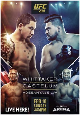 UFC 234 Sun 10th Feb 2pm